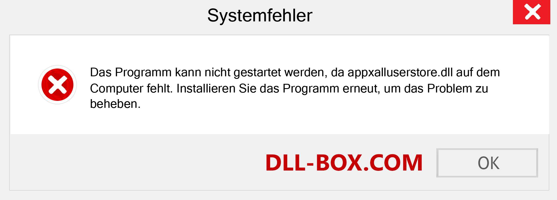 appxalluserstore.dll-Datei fehlt?. Download für Windows 7, 8, 10 - Fix appxalluserstore dll Missing Error unter Windows, Fotos, Bildern